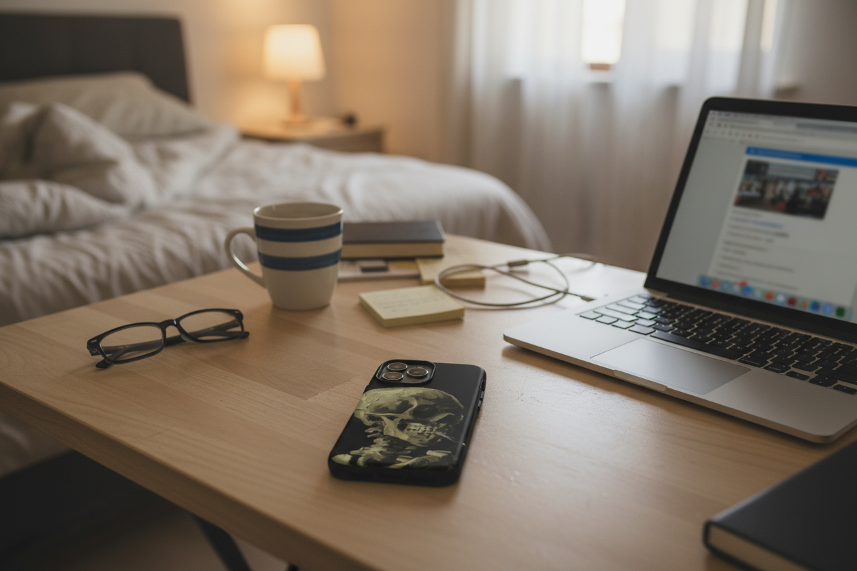 iPhone Case | Head of a Skeleton with a Burning Cigarette